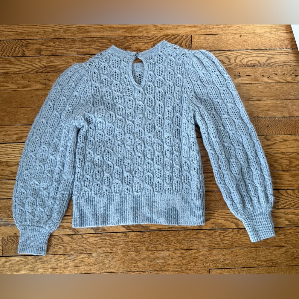 J Crew Light Blue Textured Crewneck Sweater - Size Small - Picture 4 of 4